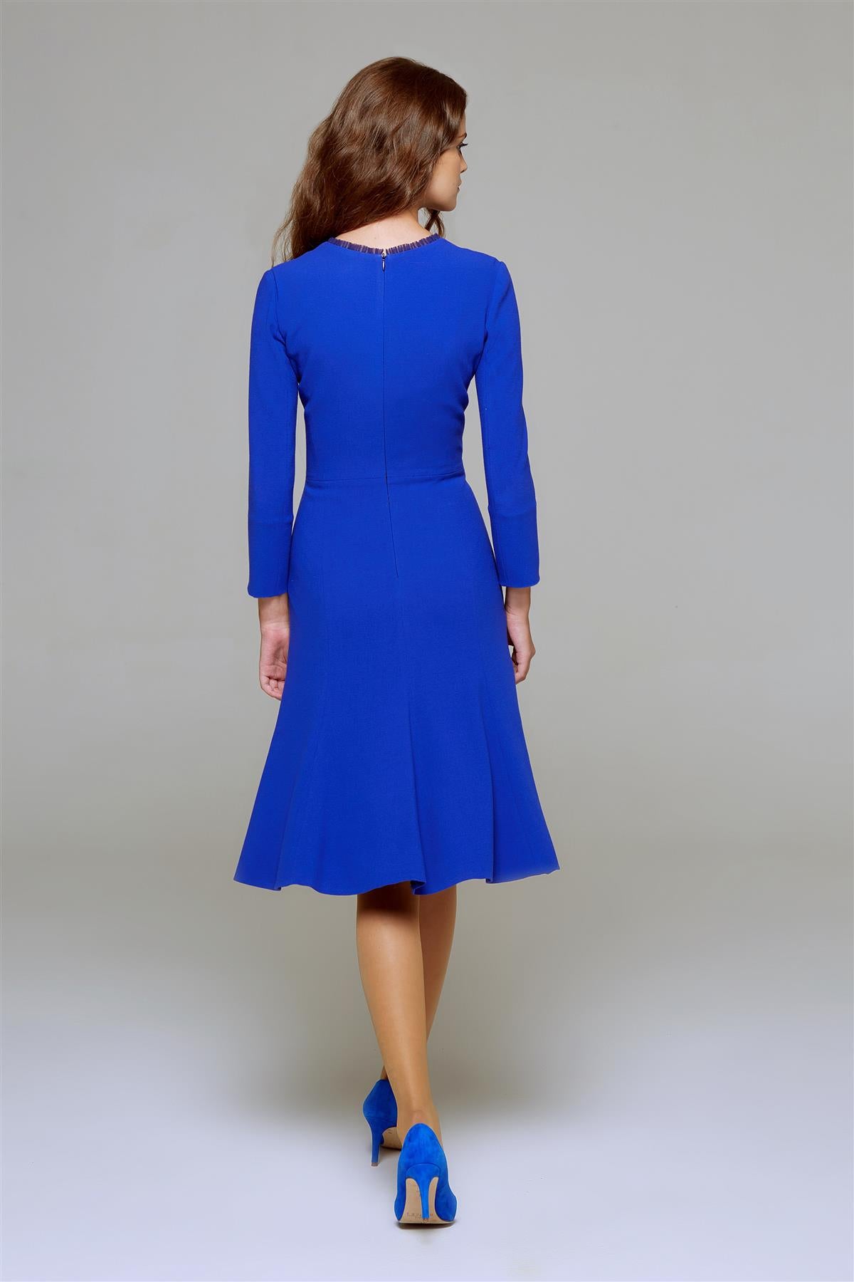 Royal Blue Fluted Dress