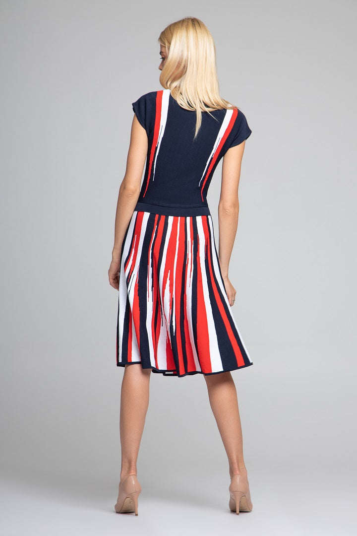 Striped flare hot sale dress